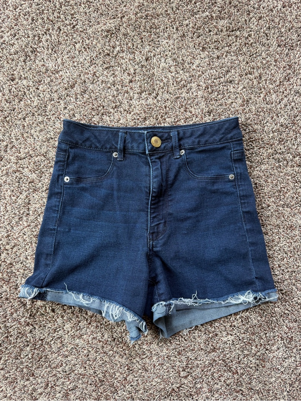 American Eagle High-Rise Dark Wash Blue Denim Women’s Shorts